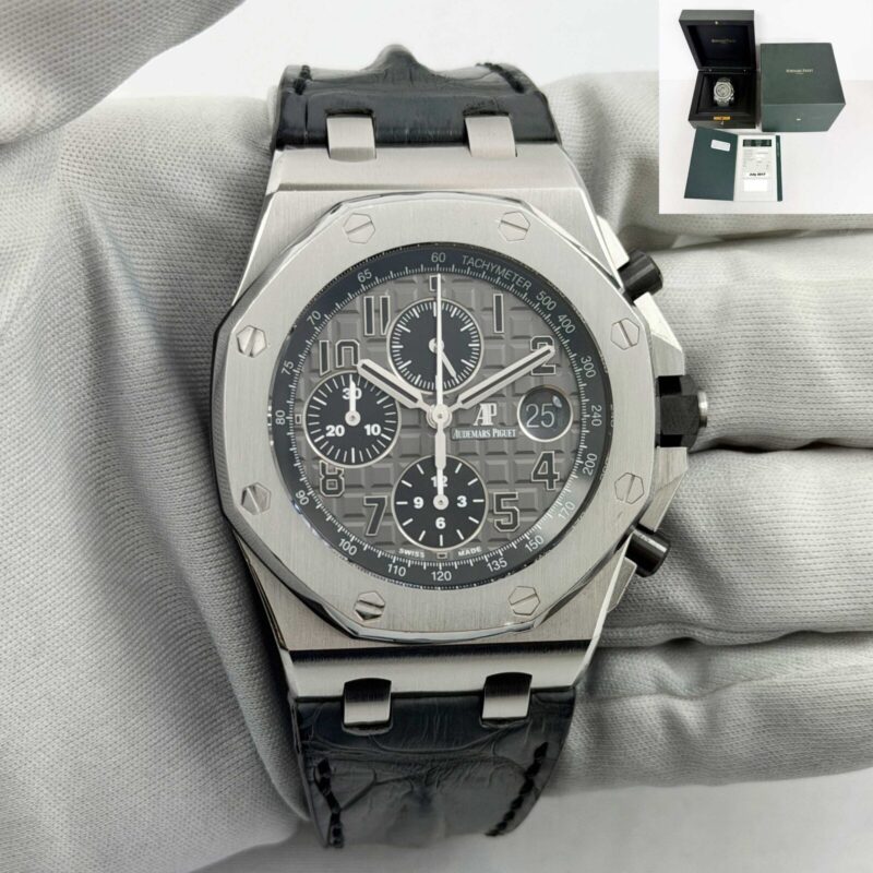 2017 Audemars Piguet Royal Oak Offshore Chrono Elephant 26470ST 42MM Grey Ss B/p