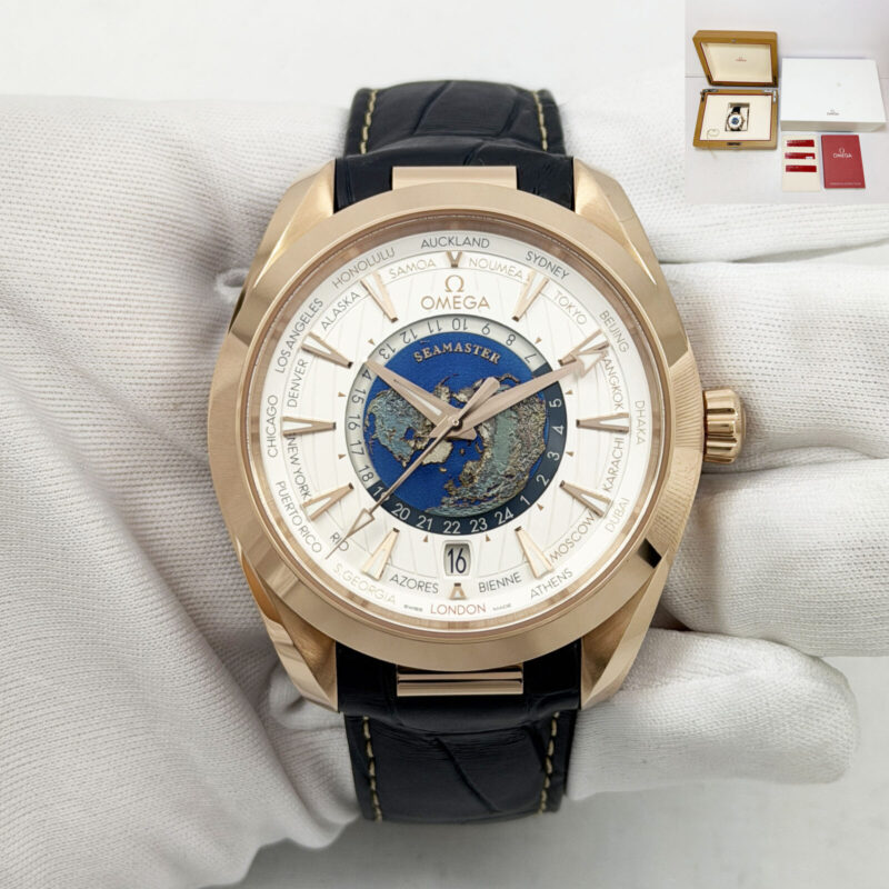 2025 Omega Seamaster Aqua Terra World Timer 220.53.43.22.02.001 43MM Rg B/p