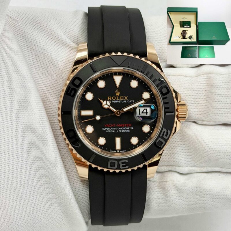 2025 Rolex Yacht-Master 126655 40MM Black Dial 18K Rose Gold Box Papers