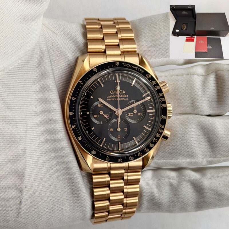 2022 Omega Speedmaster 310.60.42.50.01.001 42MM 18K Sedna Gold Box Papers
