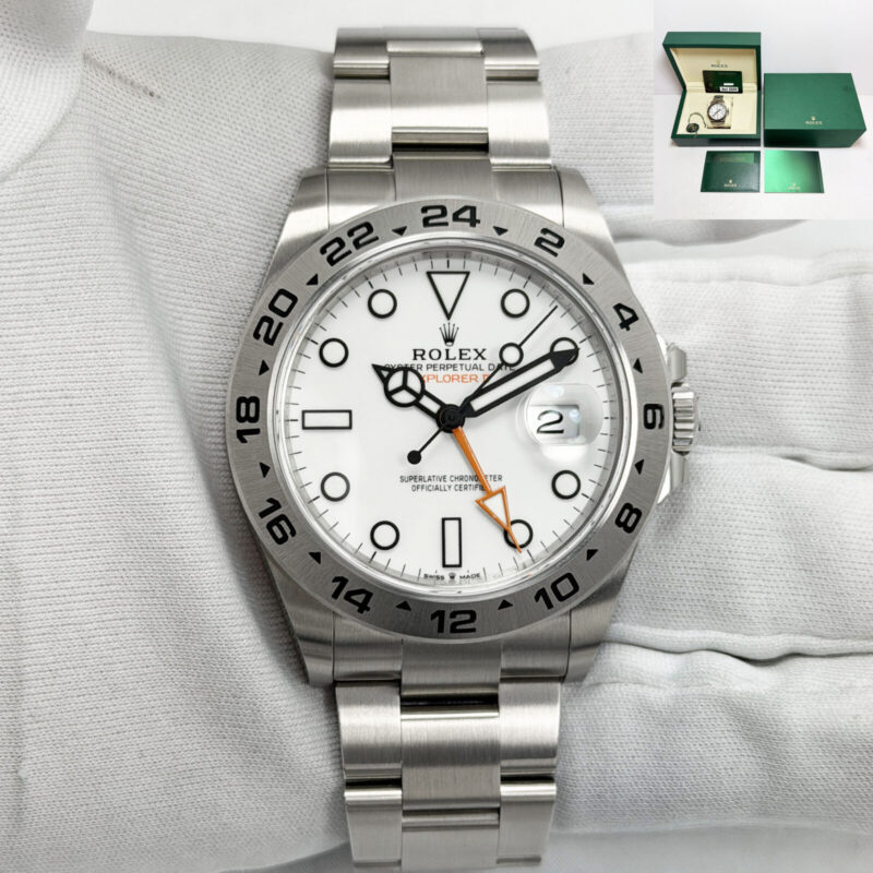2025 Rolex Explorer II 226570 42MM White Polar Dial Steel Box Paper
