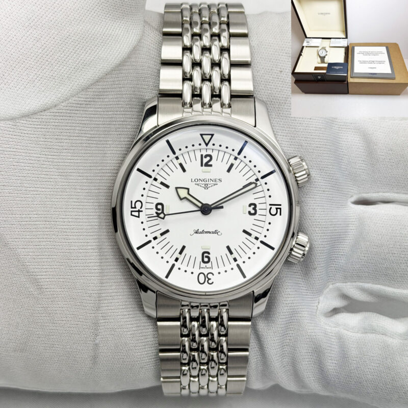 New 2026 Longines Legend Diver L3.764.4.16.6 39MM White Steel Box Paper