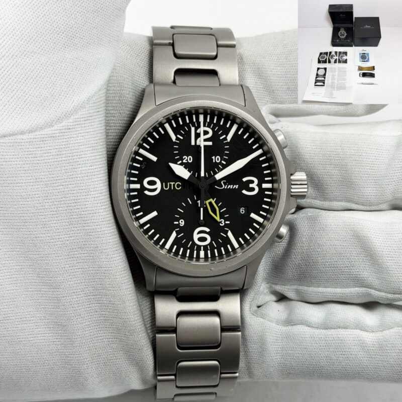 Sinn Utc 756 Chronograph 40MM Black Stainless Steel Titanium Box
