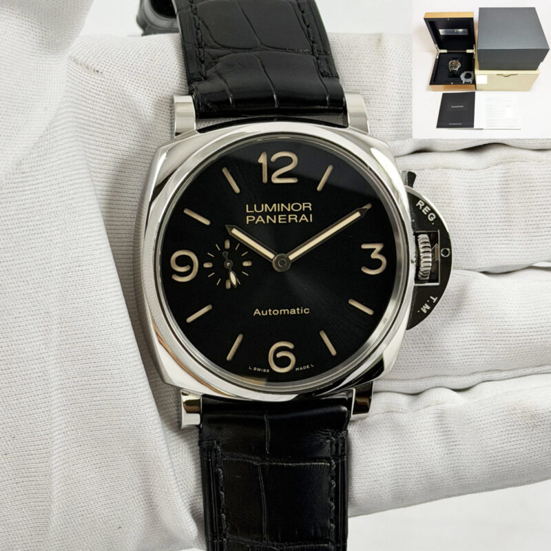 2017 Panerai Luminor Due 3 Days PAM00674 45MM Black Steel Box Papers