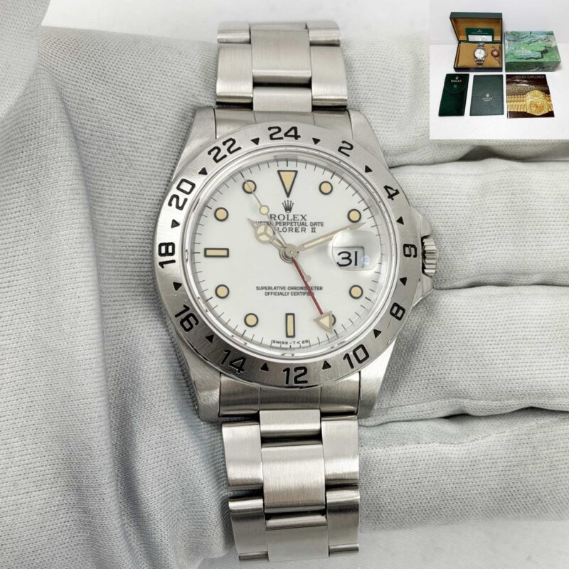 1991 Rolex Explorer II Chicchi Di Mais 16570 Patina N-Serial Box Service Card
