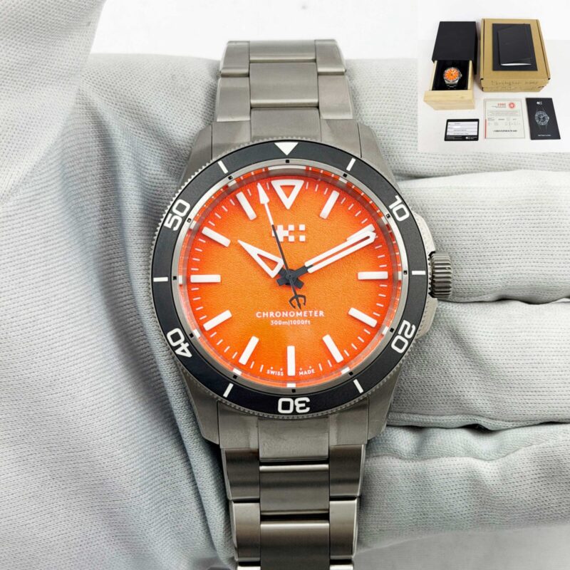2024 Christopher Ward C60 Trident Lumbière 41MM Orange Titanium Box Paper