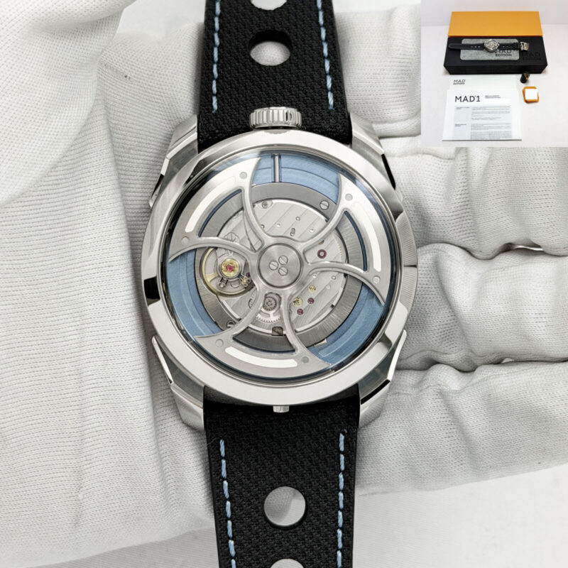 New Mb&f M.a.d 1S 42MM Blue Dial Steel Box Paper
