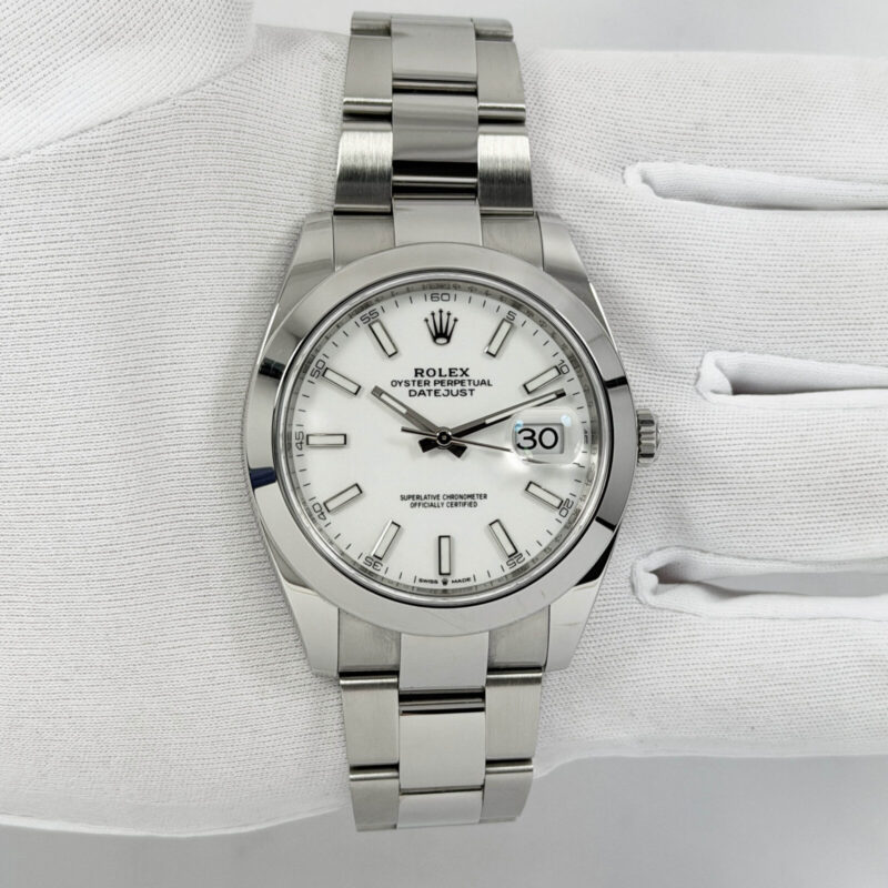 2024 Rolex Datejust 126300 41MM White Index Dial Stainless Steel Papers