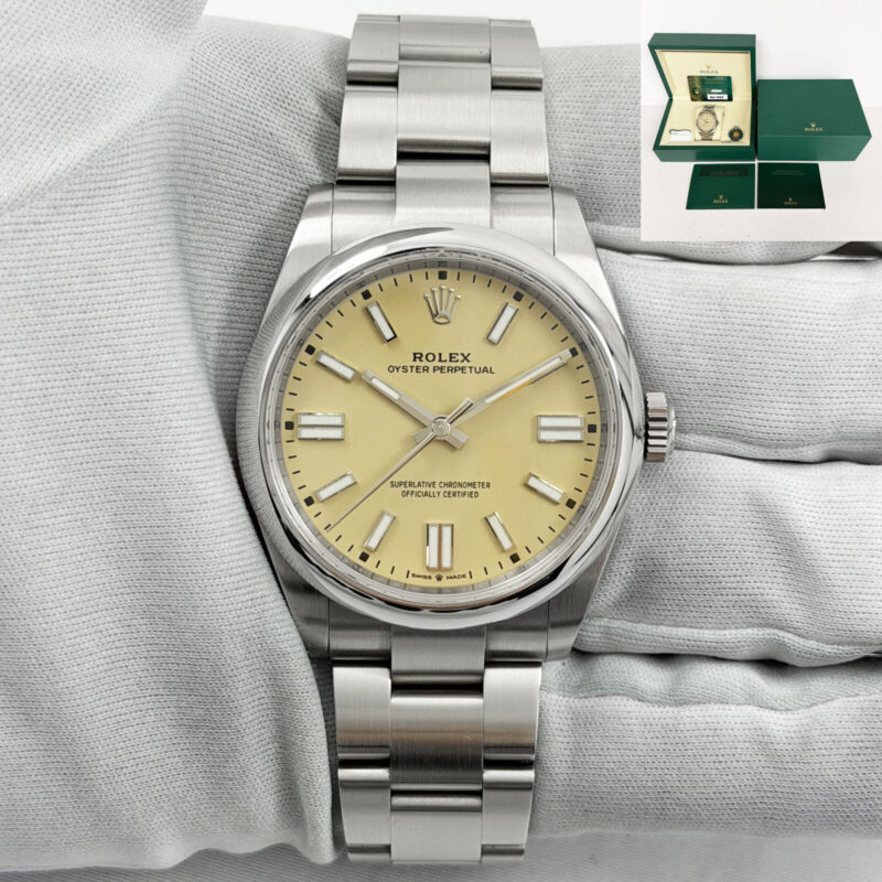 2025 Rolex Oyster Perpetual 134300 41MM Beige Stainless Steel Box Papers