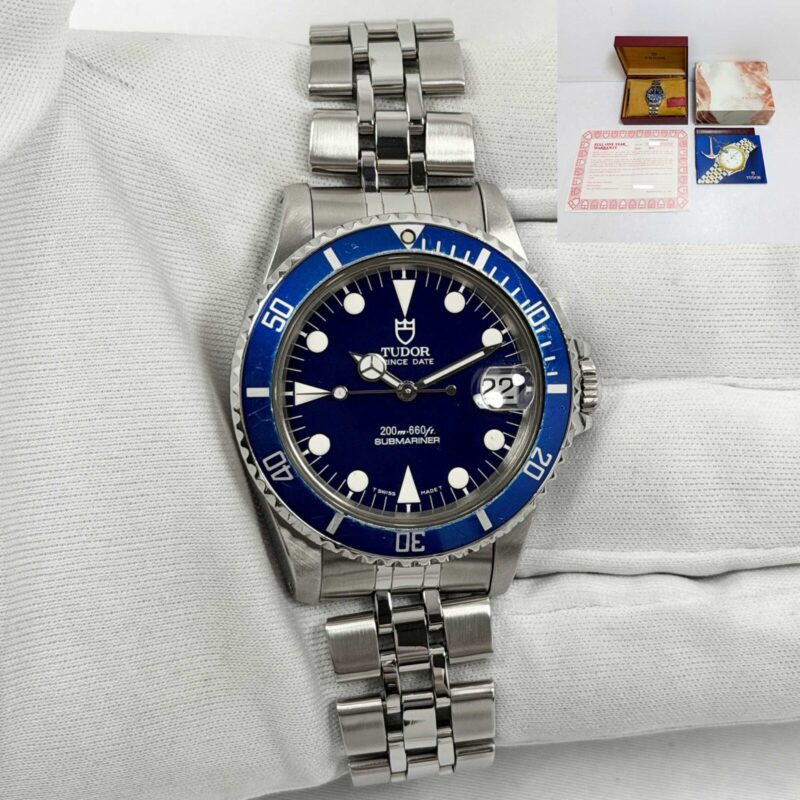 1998 Tudor Submariner 75190 36MM Blue Dial Steel Box Papers B-Serial