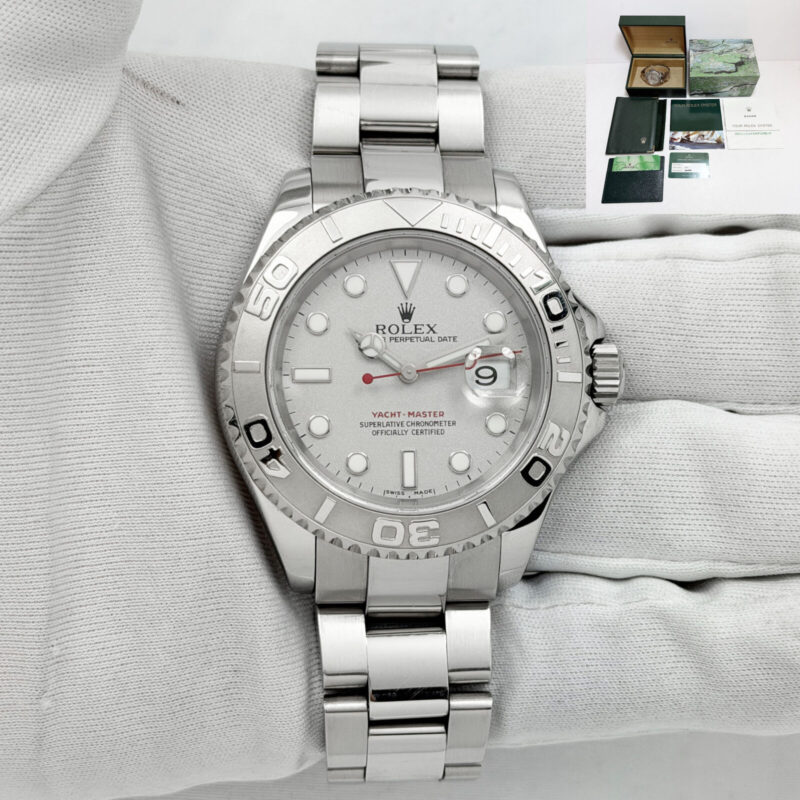 2001 Rolex Yacht-Master 16622 40MM Silver Box Booklets K-Serial Service Card