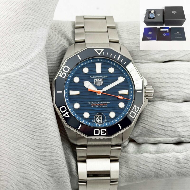 Tag Heuer Aquaracer Professional 300M Date WBP5111 42MM Blue Stainless Steel Box Papers