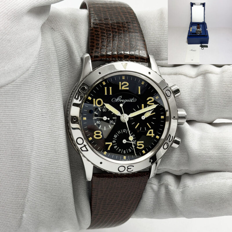 Breguet Type Xx Aeronavale Chrono 3800ST 39MM Black Patina Dial Steel Box