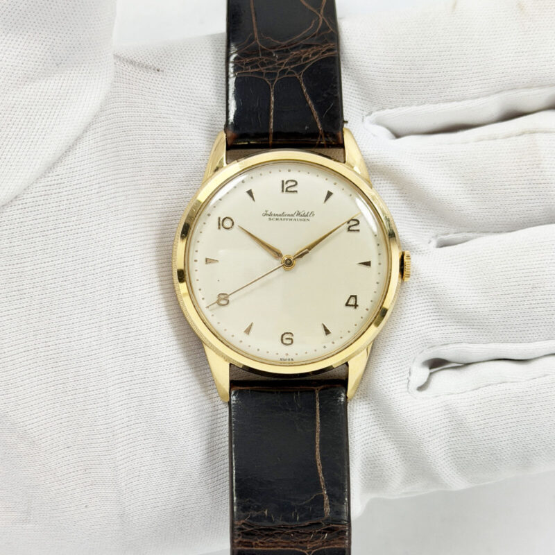 Vintage IWC Schaffhausen Calibre 89 36MM White Dial 18K Yellow Gold
