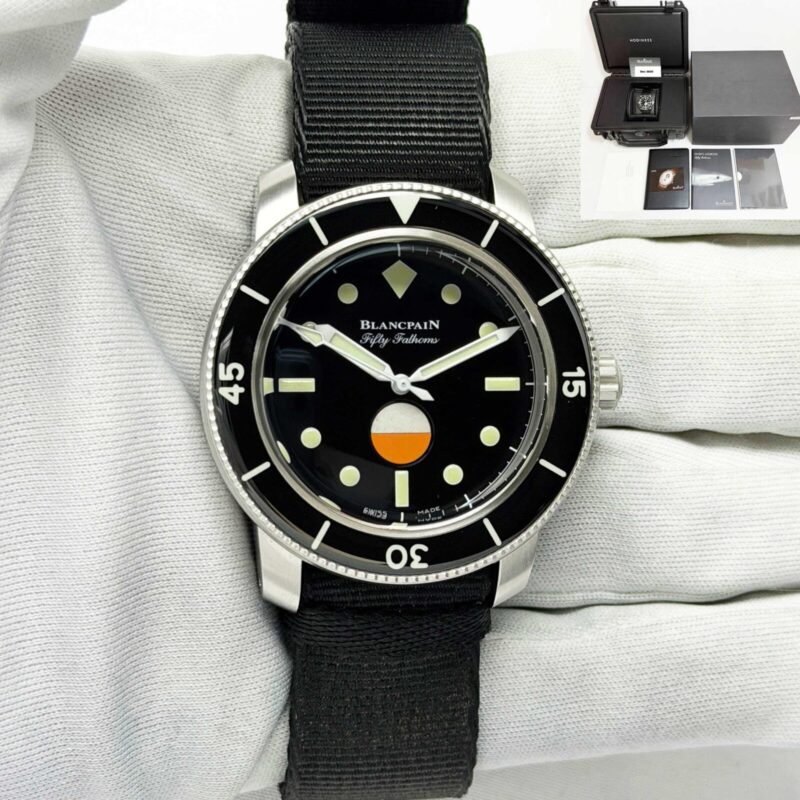 Blancpain Fifty Fathoms Milspec Hodinkee 5008-11B30-Naba 40MM Black Steel B/p