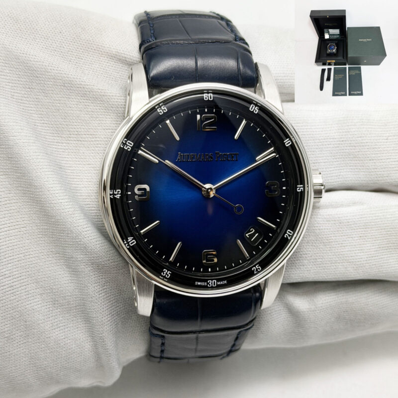 Audemars Piguet Code 11.59 15210BC 41MM Smoke Blue 18K White Gold Box Paper