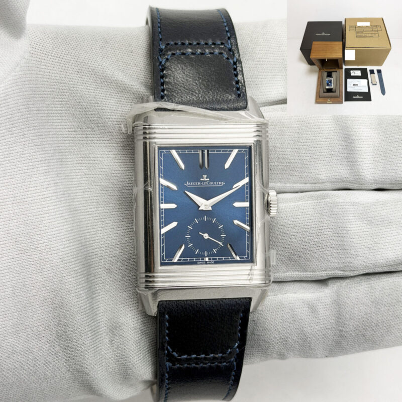 New Jaeger-Lecoultre Reverso Tribute Duoface Q3988481 28X47MM Blue Silver B/p
