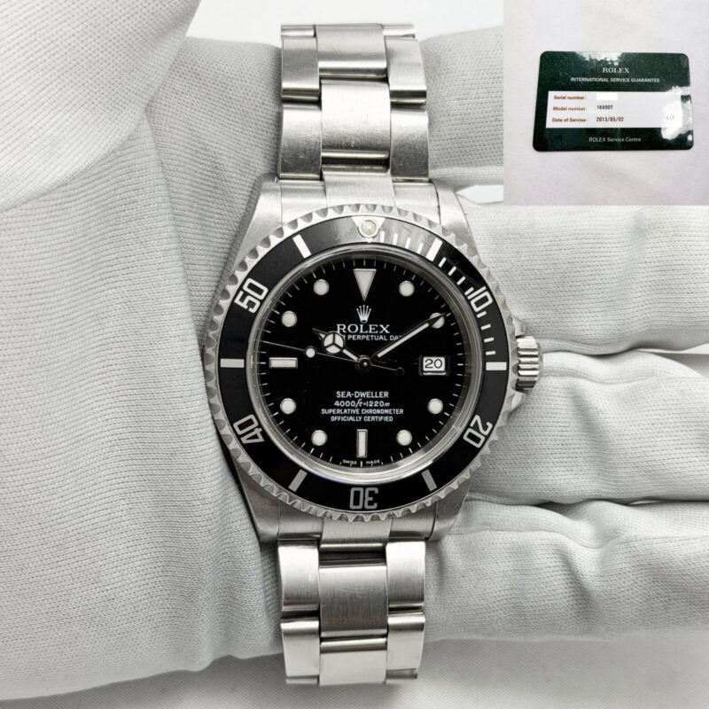 2007 Rolex Sea-Dweller 4000 16600T 40MM Black Steel Service Card Z-Serial