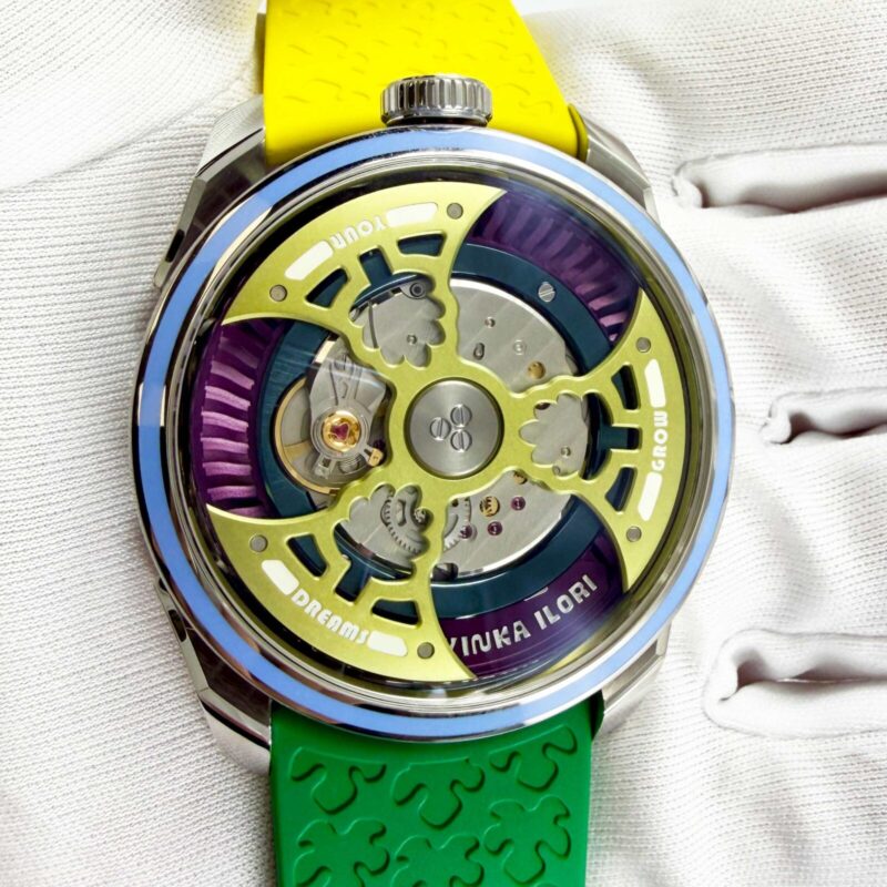 New Mb&f M.A.D.1S Sun Yinka Ilori Grow Your Dreams 42MM Yellow Steel Box Papers