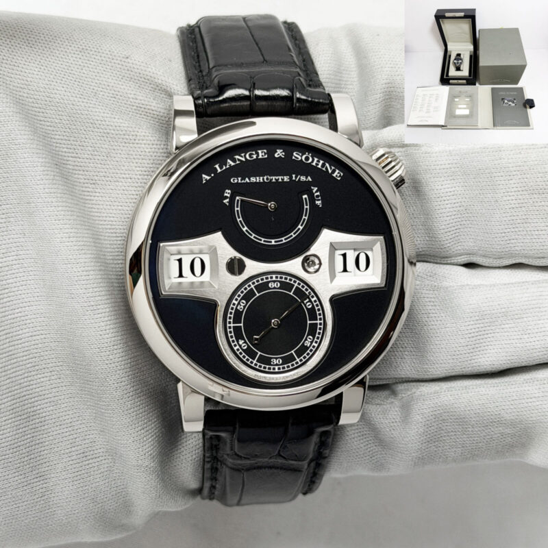2017 A. Lange & Sohne Zeitwerk 140.029 42MM Black White Gold Box Paper