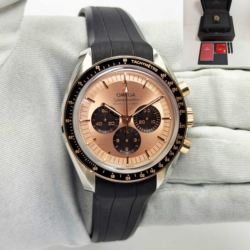 Omega Speedmaster Moonwatch 310.23.42.50.99.001 42MM Pink Dial Two-Tone Rg B/p