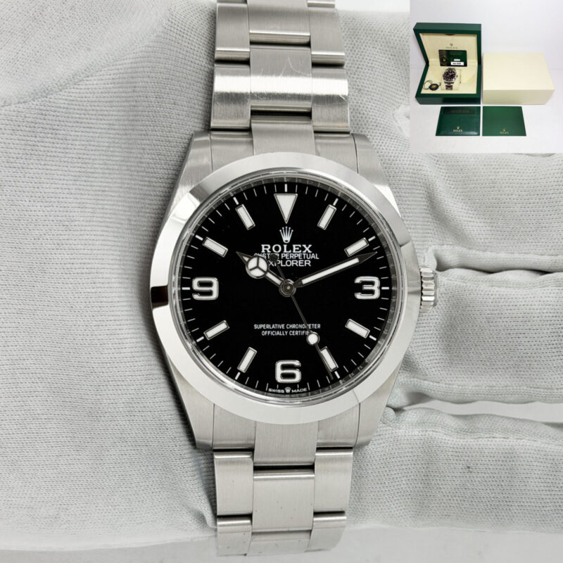 2025 Rolex Explorer 224270 40MM Black Stainless Steel Oyster Box Paper