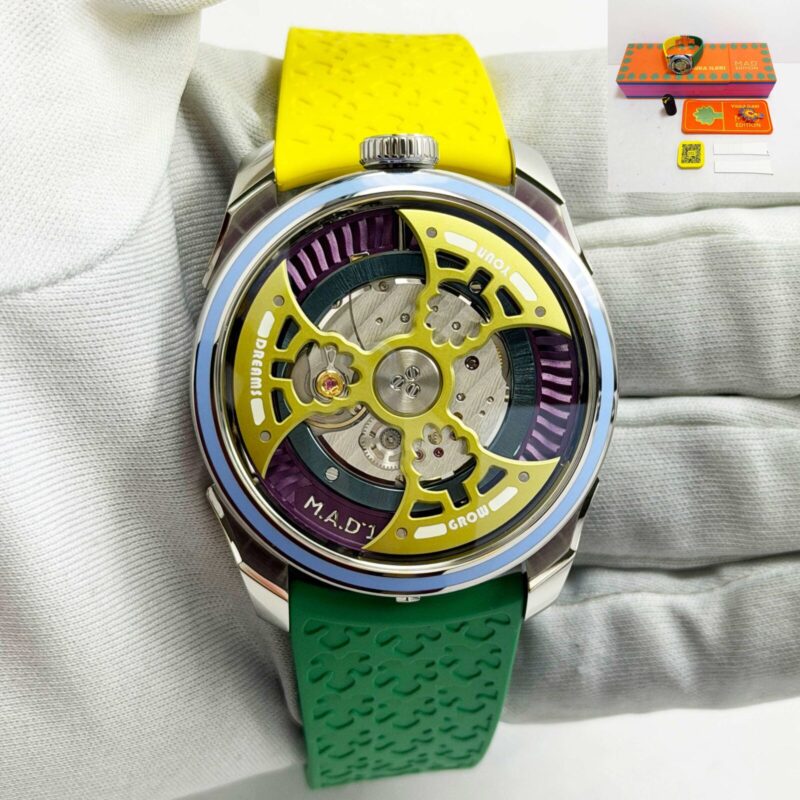 Lnib Mb&f M.A.D.1S Sun Yinka Ilori Grow Your Dreams 42MM Yellow Steel Box Paper