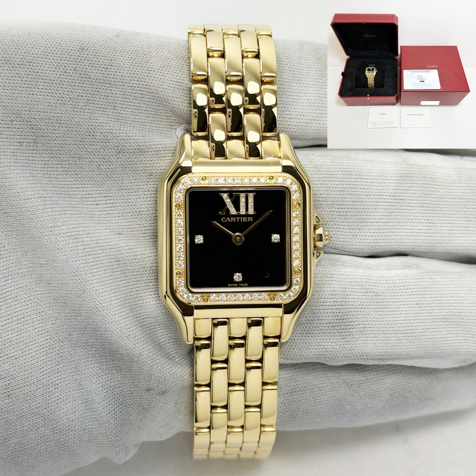 New 2026 Cartier Panthere WJPN0090 36.5MM Black 18K Dial Yellow Gold Box Paper