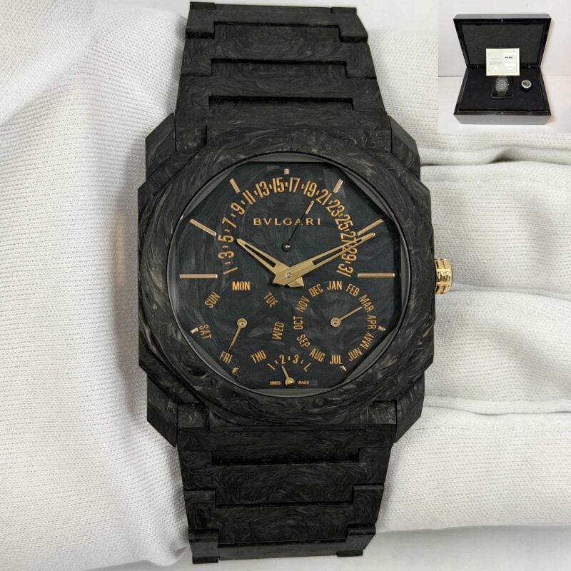New Bulgari Octo Finissimo Carbongold Perpetual Calendar 103778 40MM Box Papers