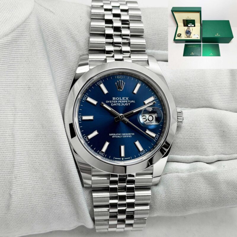 New 2026 Rolex Datejust 126300 41MM Blue Dial Smooth Jubilee Steel Box Paper