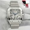 Cartier Santos De Cartier Large WHSA0015 39MM Skeleton Steel Box Booklets
