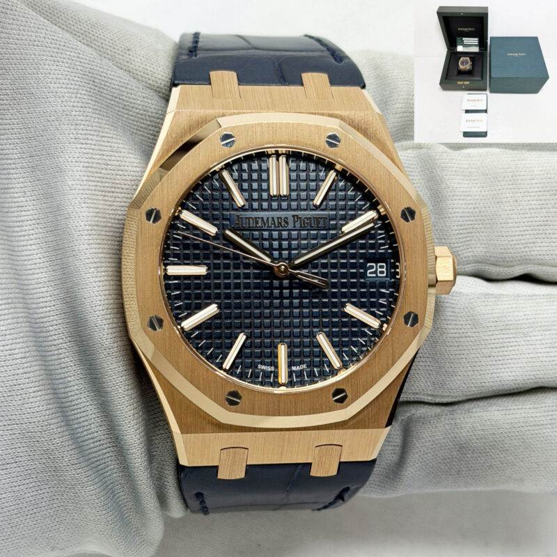 Like-New 2025 Audemars Piguet Royal Oak 15510OR 41MM Blue Rose Gold Box Paper