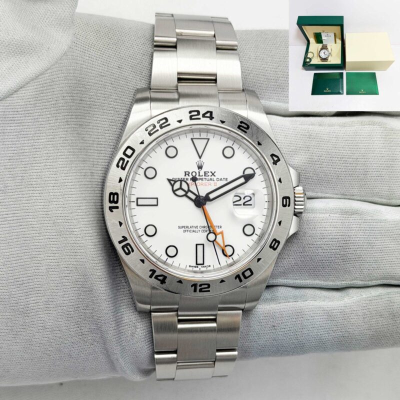 2018 Rolex Explorer II Polar 216570 42MM White Dial Oyster Steel Box Paper