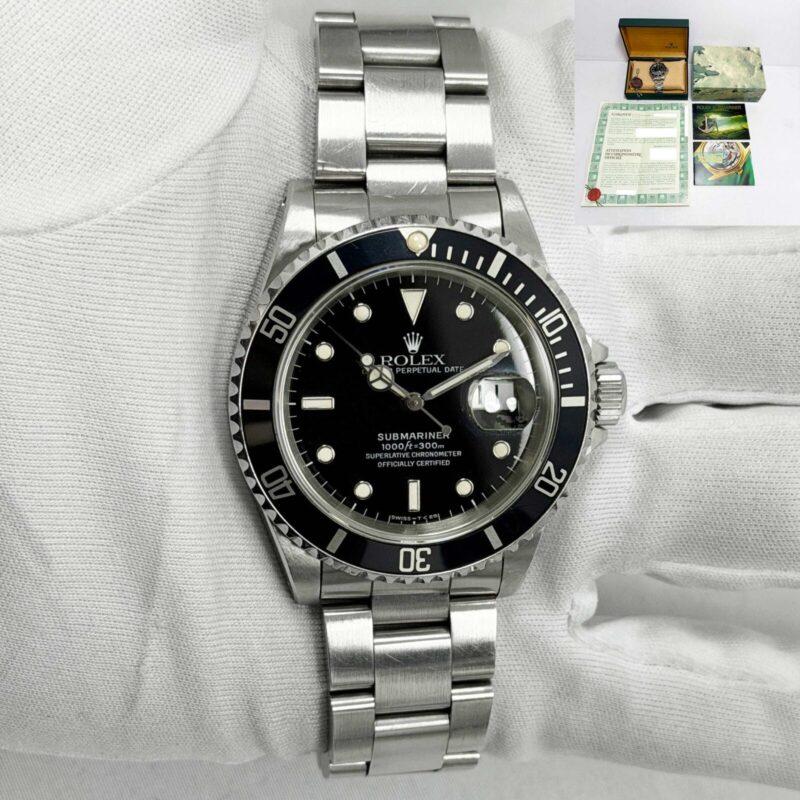 1993 Rolex Submariner Date 16610 40MM Black Steel Box Paper N-Serial