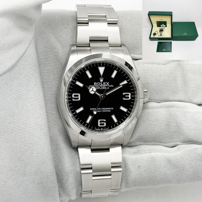 New 2026 Rolex Explorer 124270 36MM Smooth Oyster Black Steel Box Paper