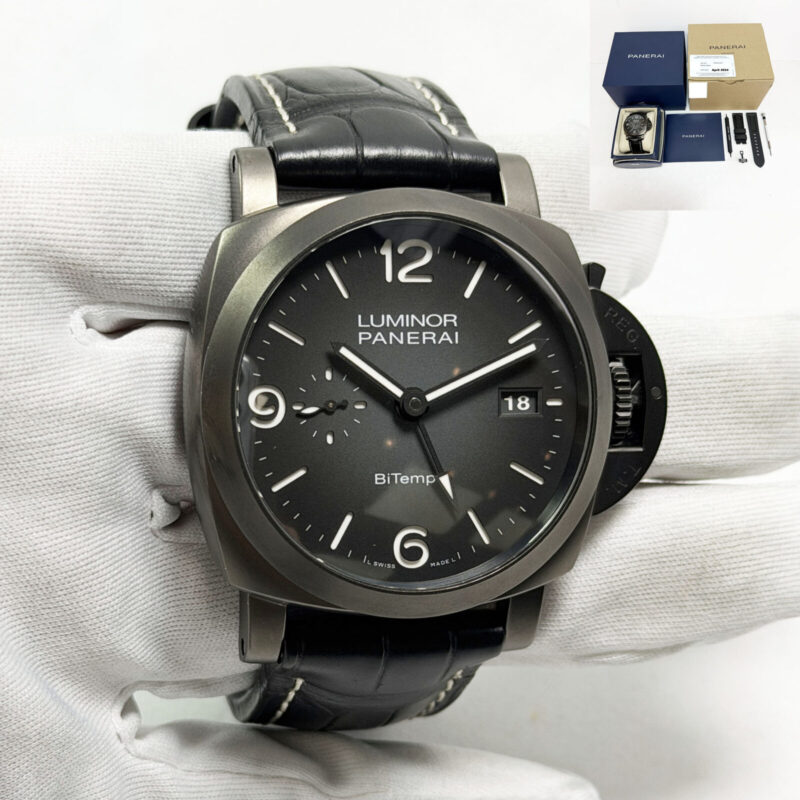 Like-New 2024 Panerai Luminor Bitempo PAM01467 44MM Black Titanium Box Paper