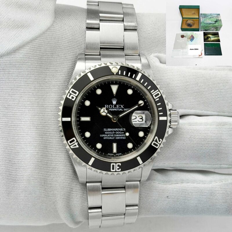 2004 Rolex Submariner Date 16610 40MM Black Dial Steel Box Paper F-Serial