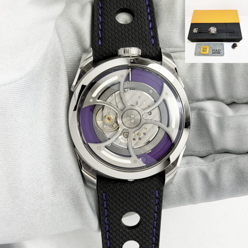 New M.a.d. Editions Mb&f M.A.D.1S Purple Edition 42MM Stainless Steel Box Papers