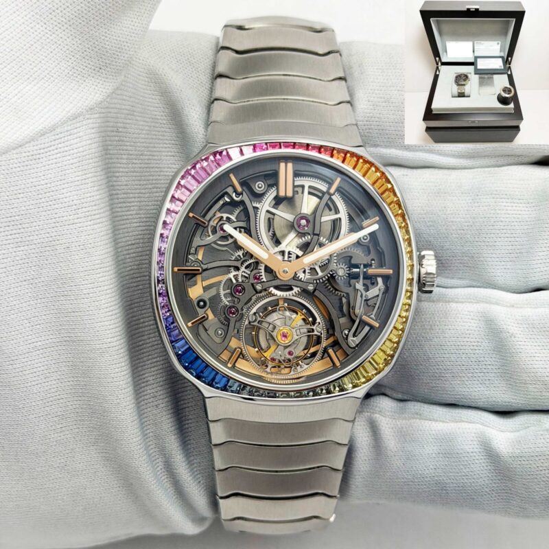 New 2026 H. Moser & Cie. Streamliner Tourbillon Skeleton Rainbow 6814-1201 40MM B/p