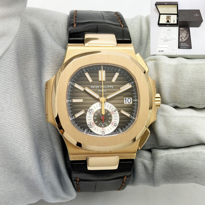 2017 Patek Philippe Nautilus 5980R-001 40MM Brown Dial 18K Rose Gold Box Paper