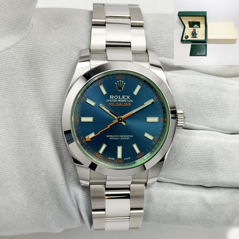 2023 Rolex Milgauss 116400GV 40MM Blue Stick Dial Steel Box Paper