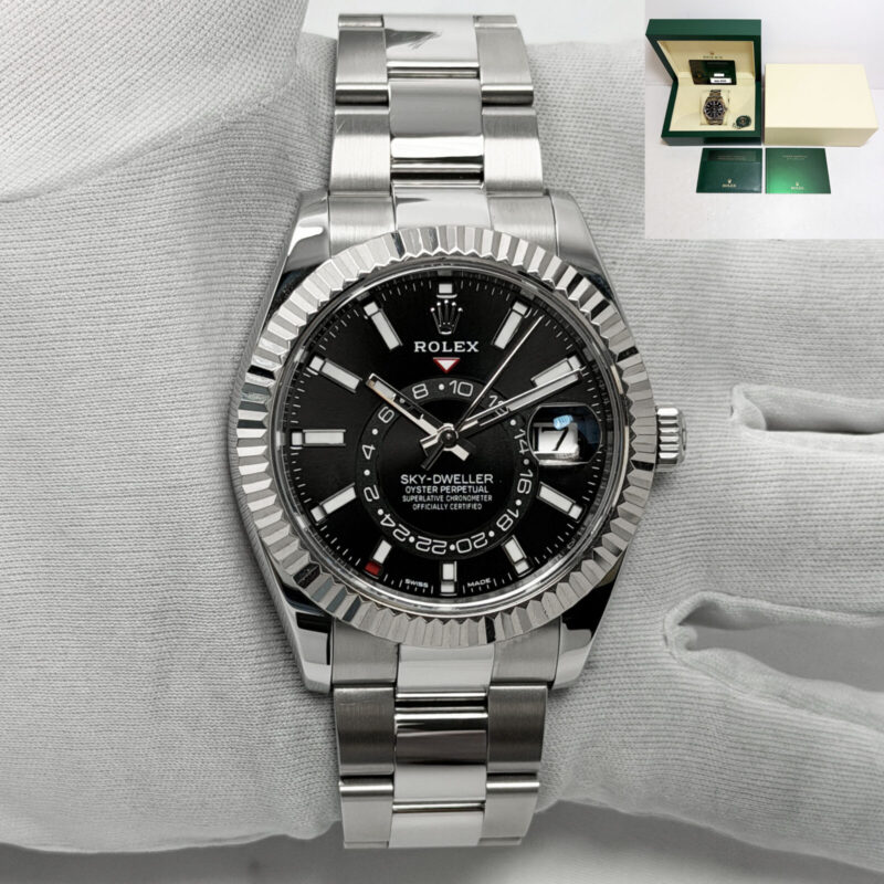 2023 Rolex Sky-Dweller 326934 42MM Black Steel Box Paper