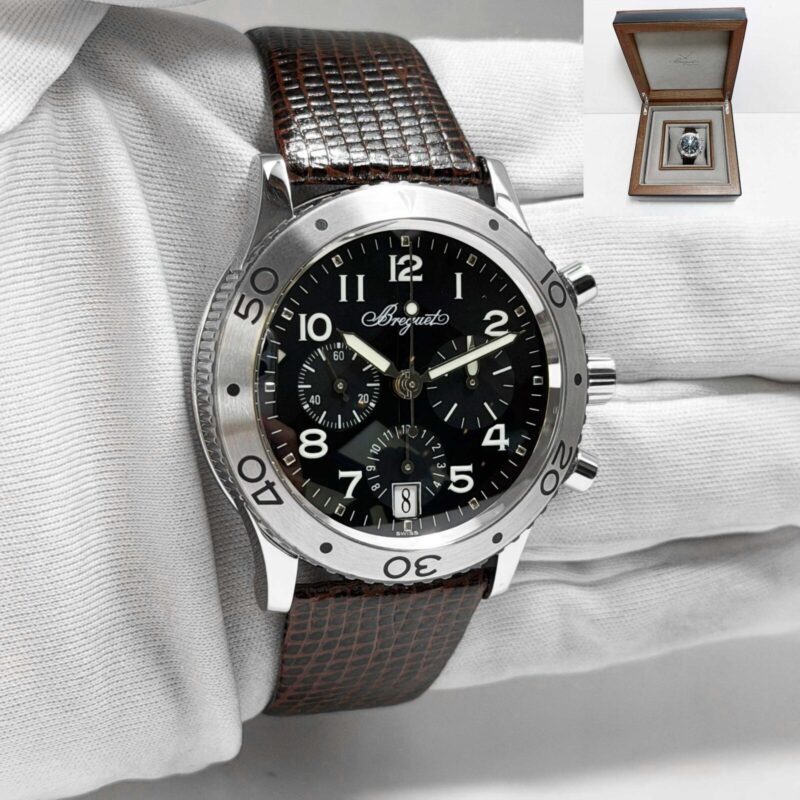 Breguet Type Xx Transatlantique 3820 39.5MM Black Dial Steel Box