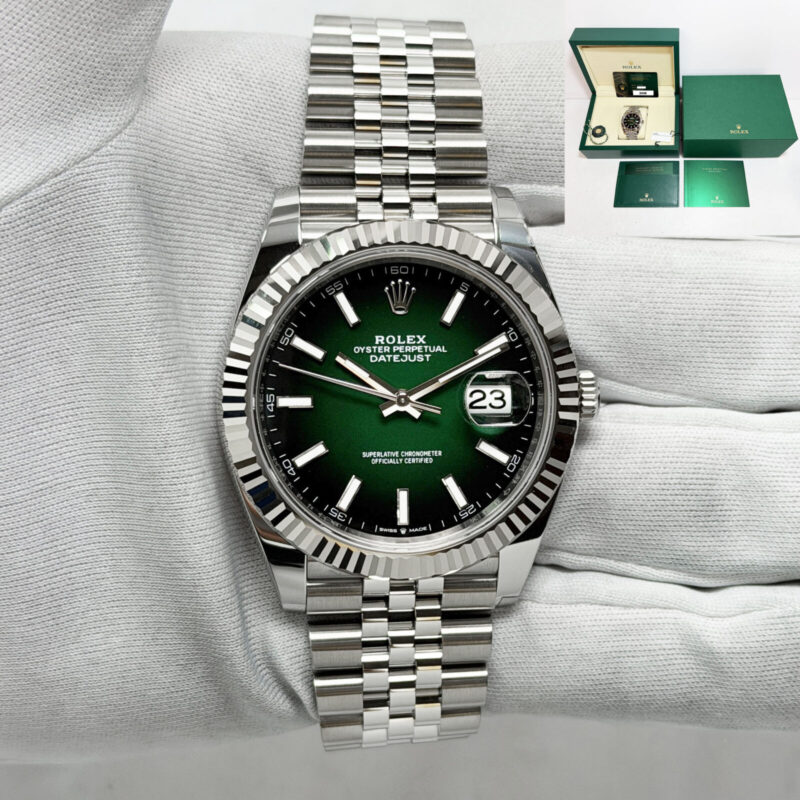 New 2026 Rolex Datejust 126334 41MM Green Ombre Dial Fluted Jubilee Steel B/p