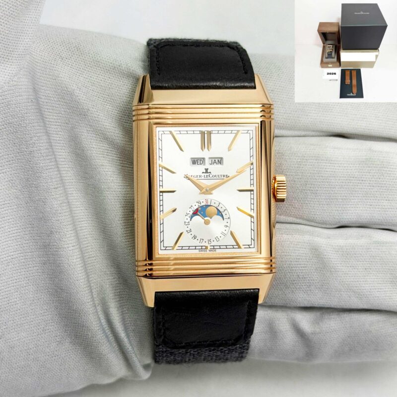 New Jaeger-Lecoultre Reverso Duoface Q3912532 29.9X49.4MM Silver Grey 18K Rg B/p