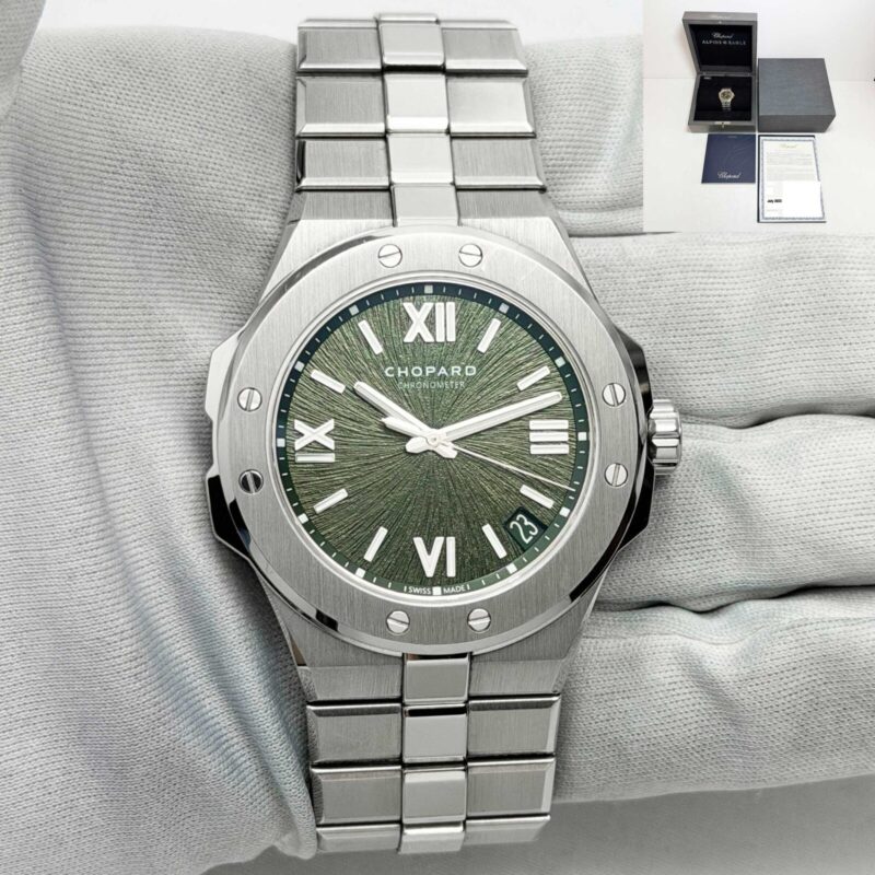 2023 Chopard Alpine Eagle 298600-3014 41MM Pine Green Steel Box Paper