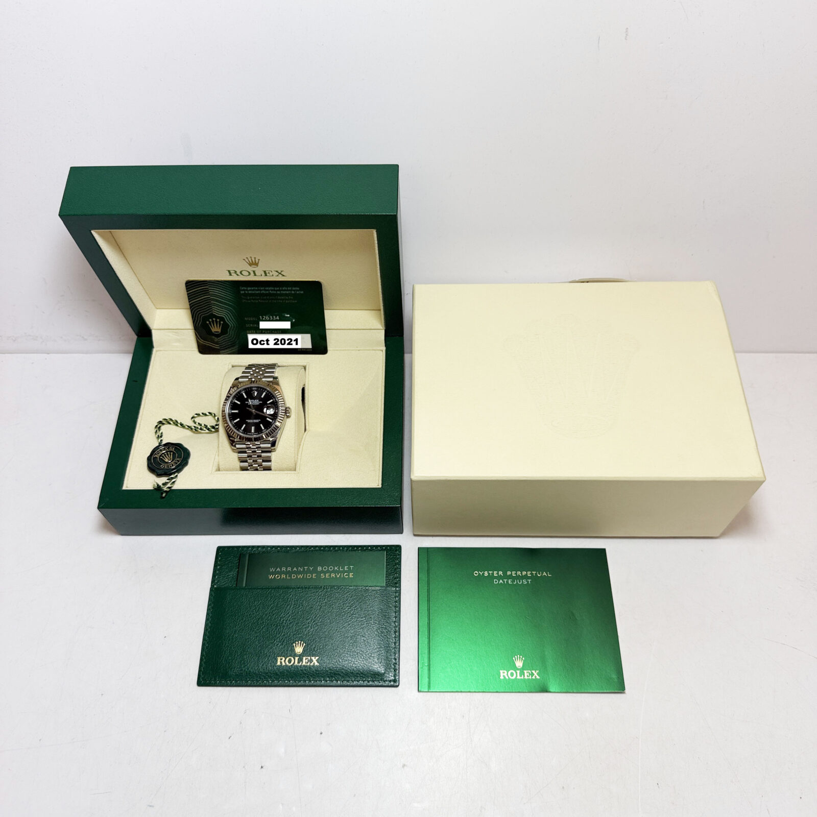 2021 Rolex Datejust 126334 41MM Black Stick Dial Steel Box Paper