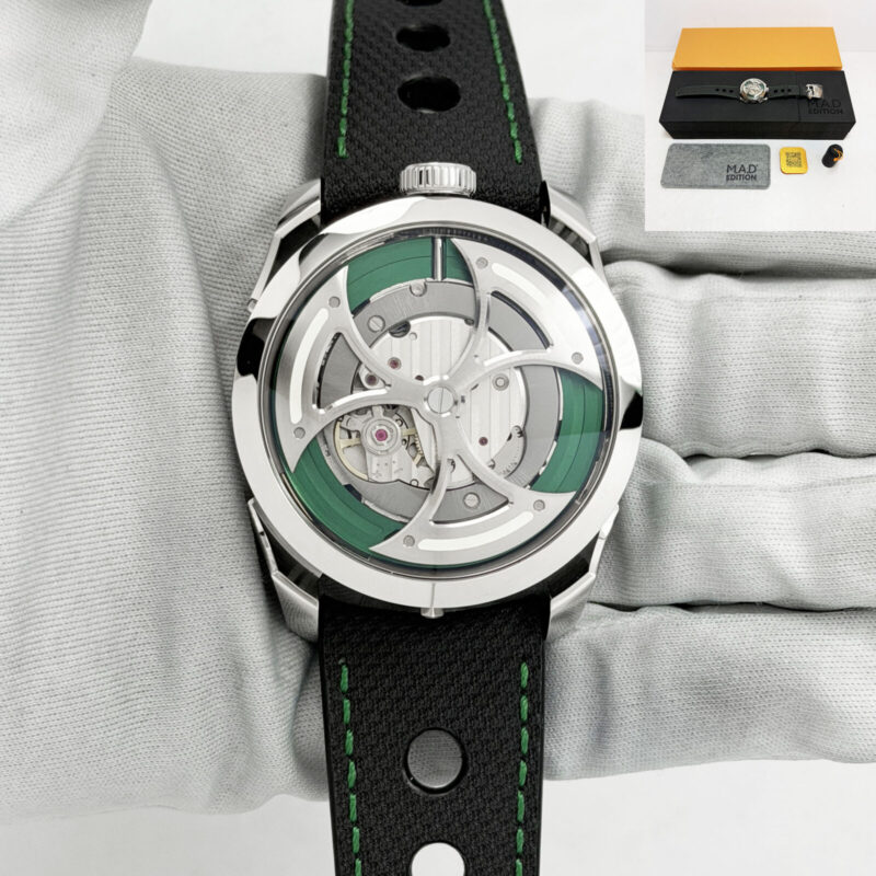 New M.a.d. Editions Mb&f M.A.D.1 Green Edition 42MM Stainless Steel Box Papers