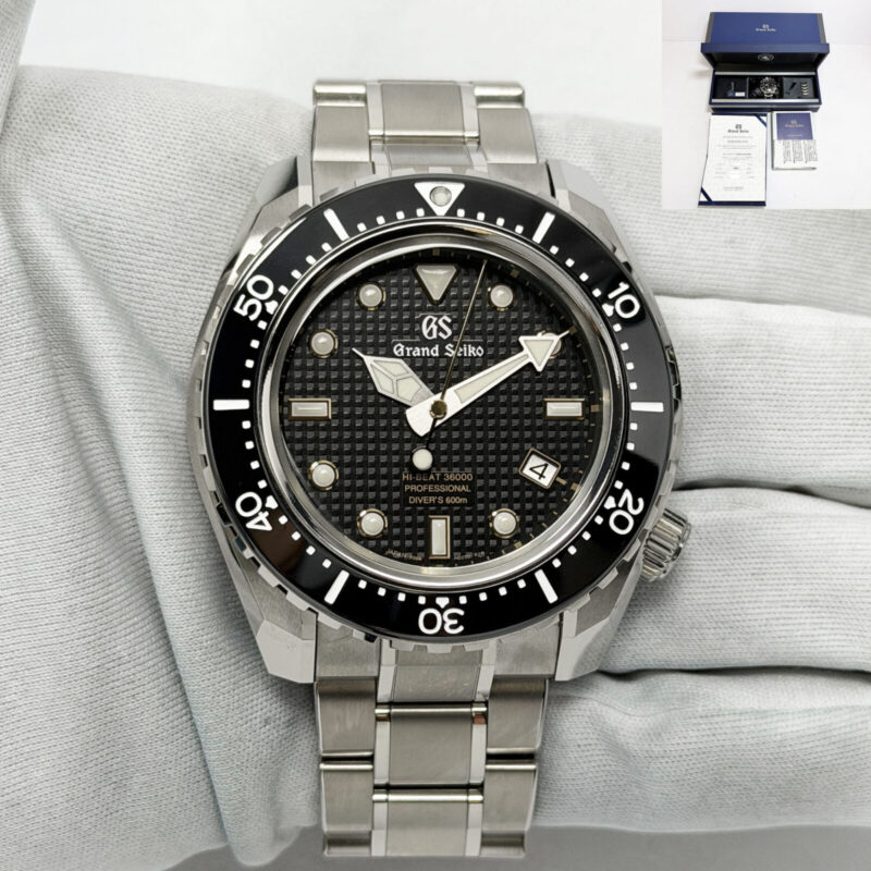 Grand Seiko Hi-Beat SBGH255 46MM Black Titanium Box Paper