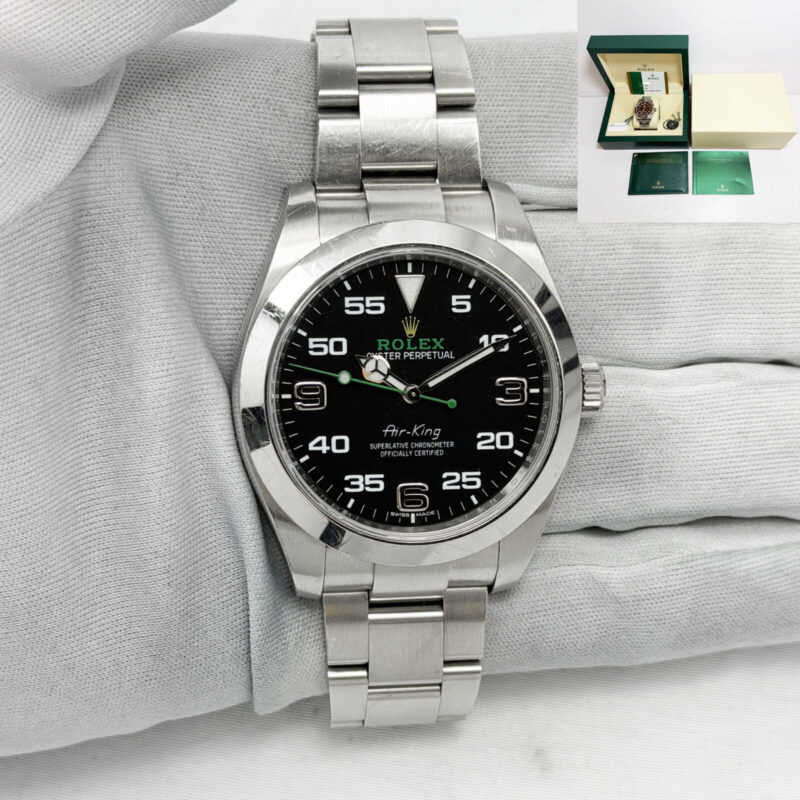 2018 Rolex Air King 116900 40MM Black Dial Smooth Oyster Steel Box Paper
